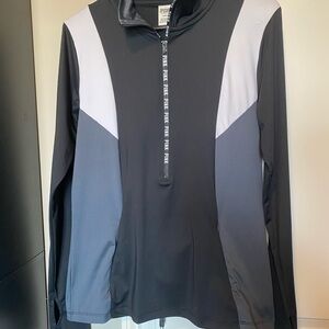 PINK Victoria's Secret Black and Gray Rash Guard Swimwear